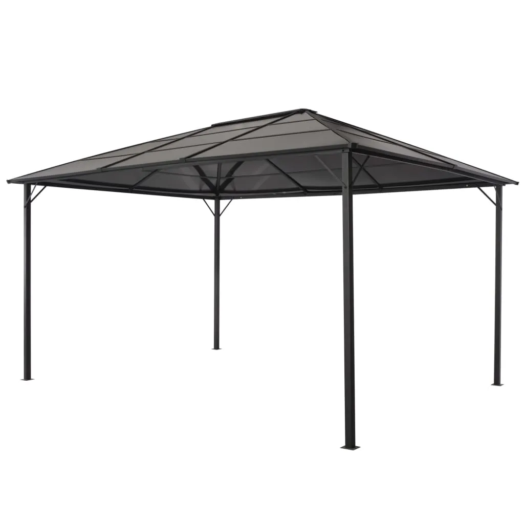 vidaXL Gazebo con Tetto in Alluminio 4x3x2,6 m Nero