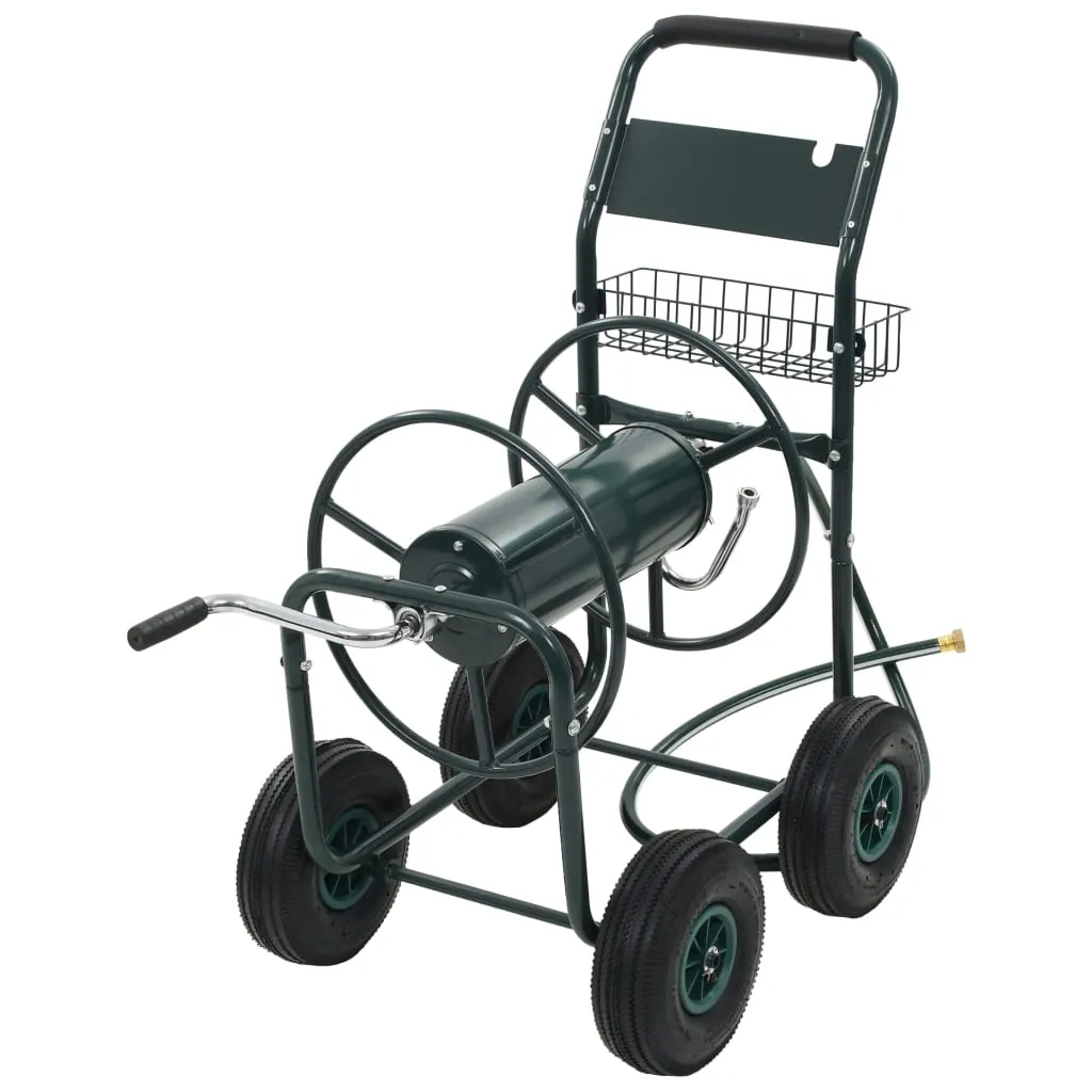 vidaXL Carrello Avvolgitubi da Giardino Connettori 1/2" 75 m Acciaio