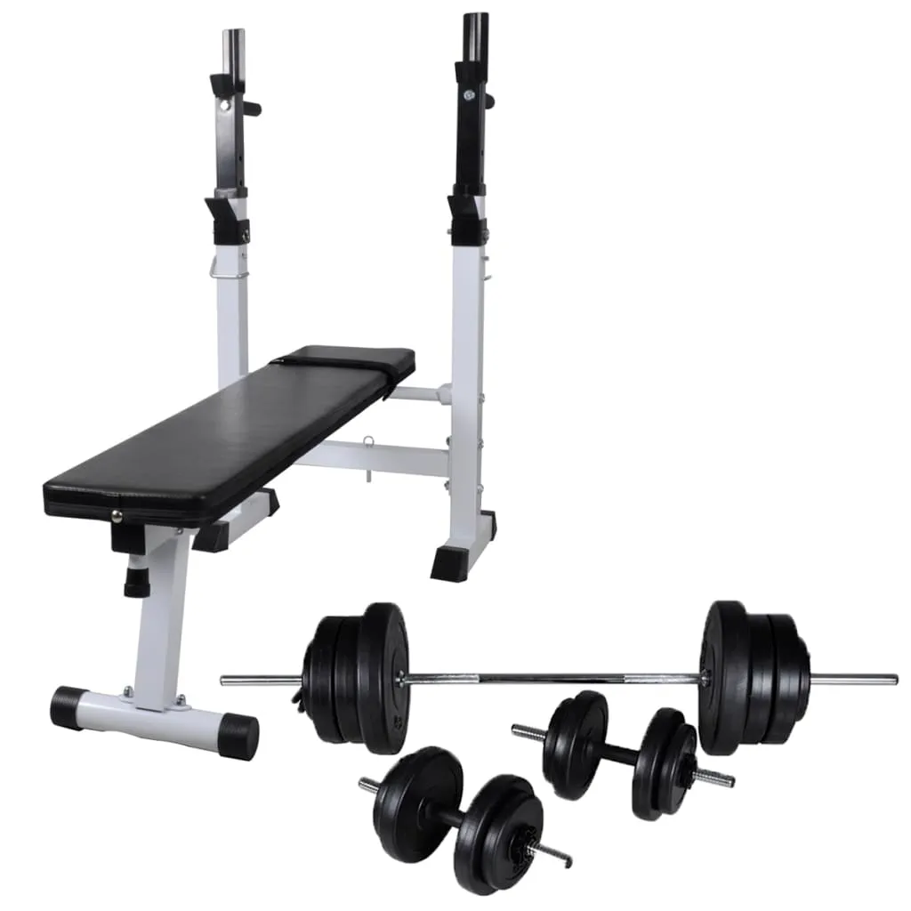 vidaXL Panca Reclinabile con Rack Bilanciere e Set Manubri 60,5 kg