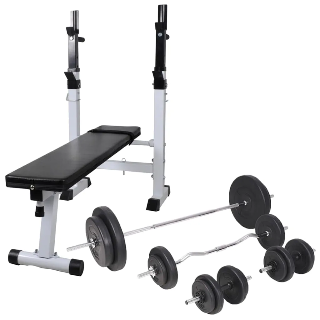 vidaXL Panca Reclinabile con Rack Bilanciere e Set Manubri 90 kg