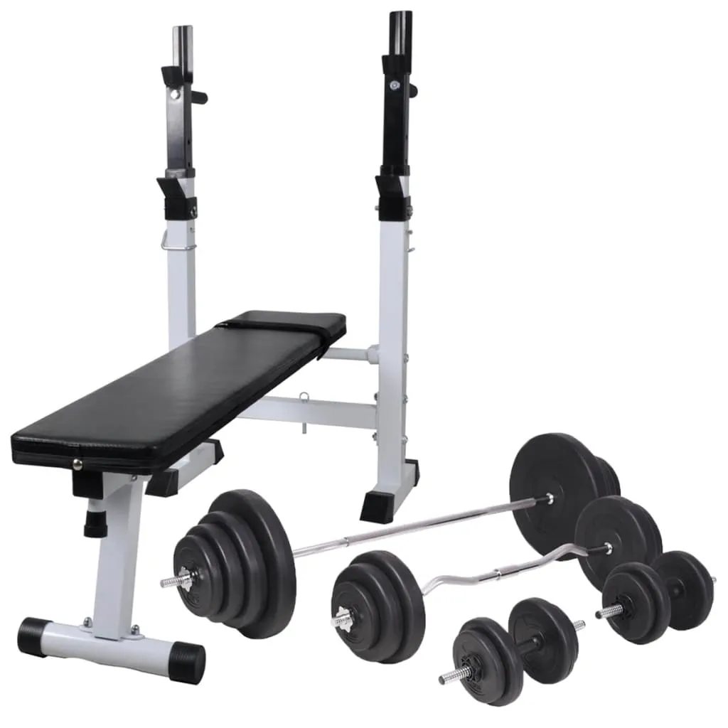 vidaXL Panca Reclinabile con Rack Bilanciere e Set Manubri 120 kg