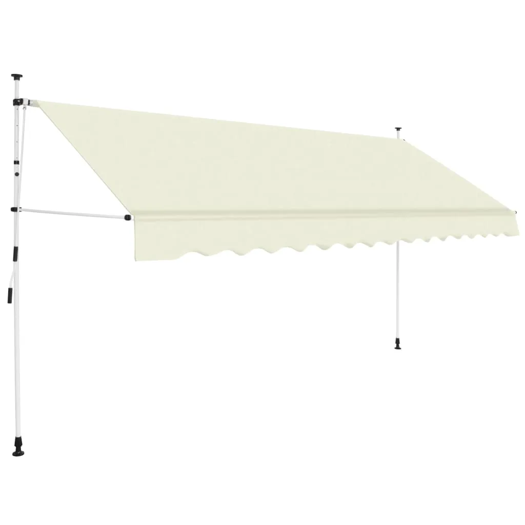 vidaXL Tenda da Sole Retrattile Manuale 350 cm Crema