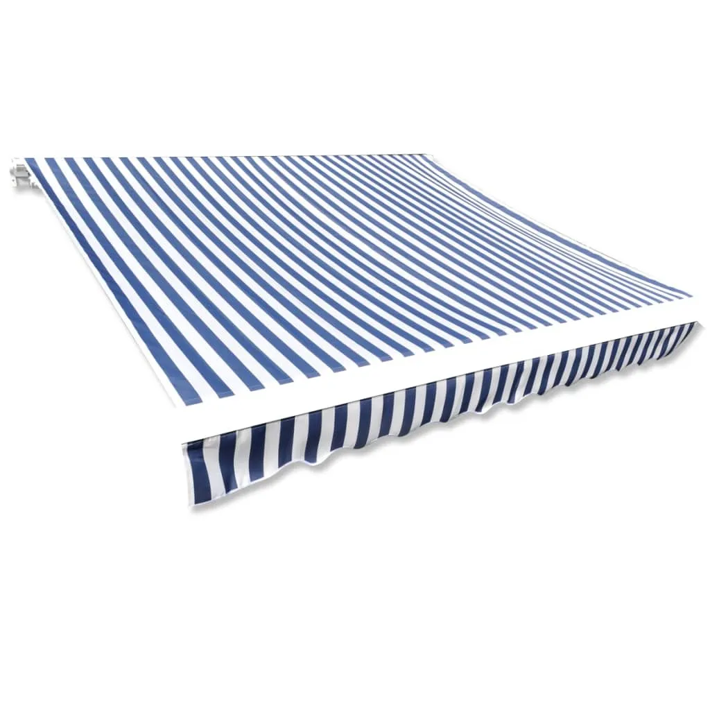 vidaXL Tendone Parasole in Tela Blu e Bianco 450x300 cm