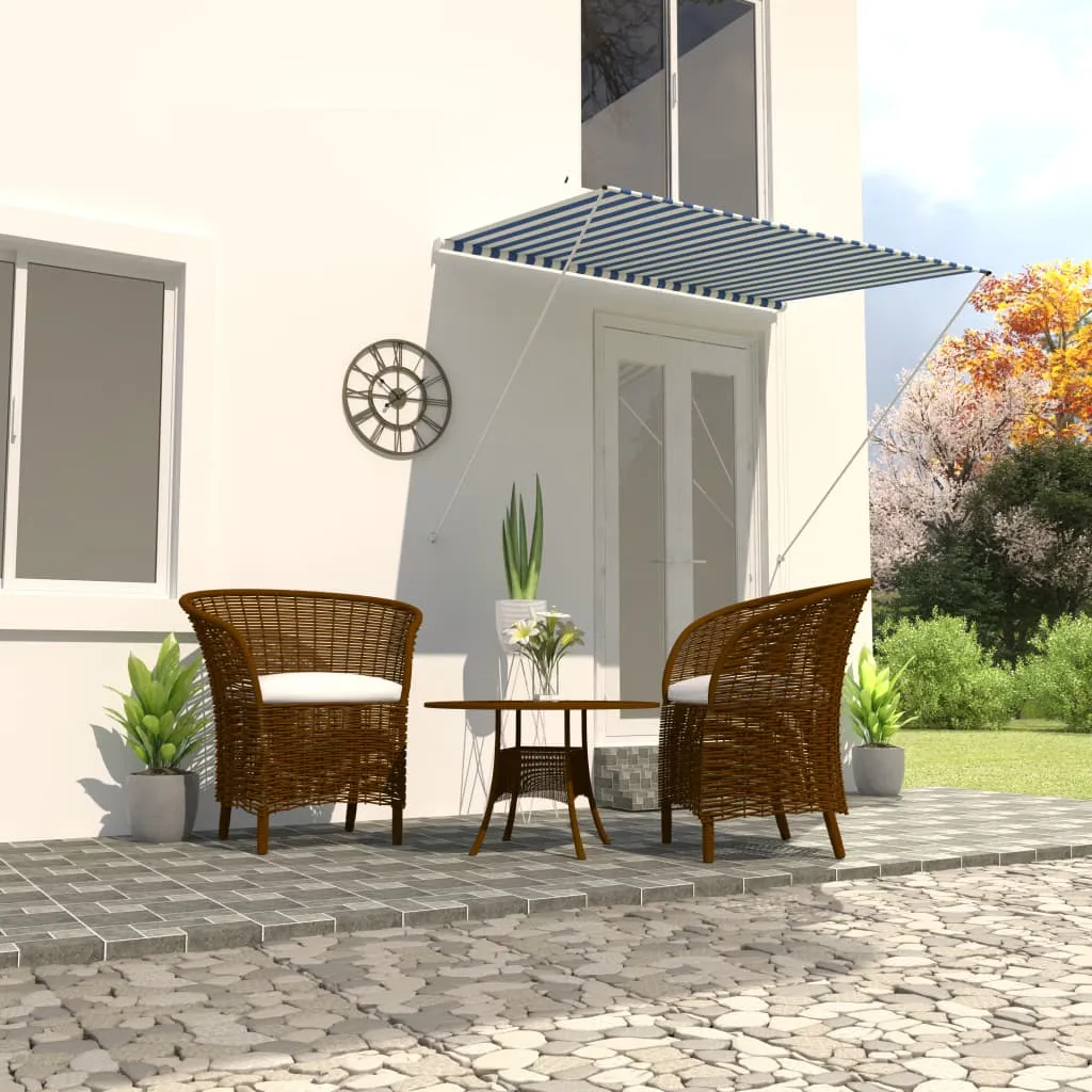 vidaXL Tenda da Sole Retrattile 200x150 cm Blu e Bianco