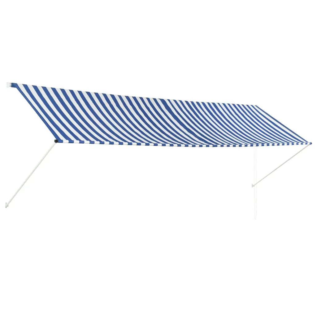 vidaXL Tenda da Sole Retrattile 400x150 cm Blu e Bianco