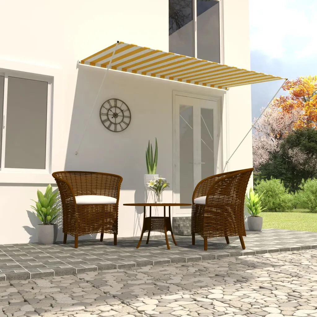 vidaXL Tenda da Sole Retrattile 250x150 cm Giallo e Bianco