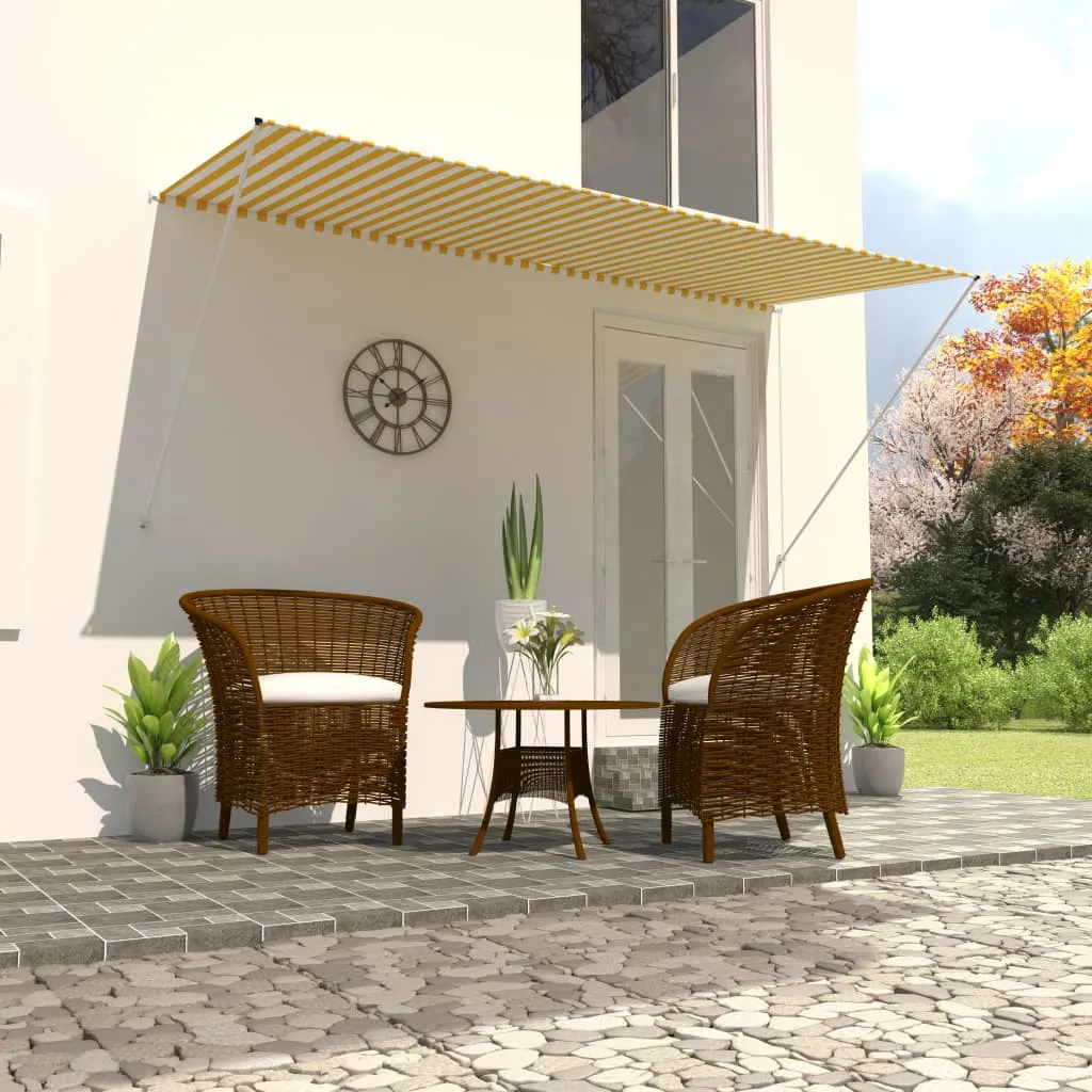 vidaXL Tenda da Sole Retrattile 300x150 cm Giallo e Bianco