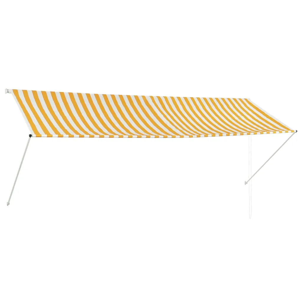 vidaXL Tenda da Sole Retrattile 350x150 cm Giallo e Bianco