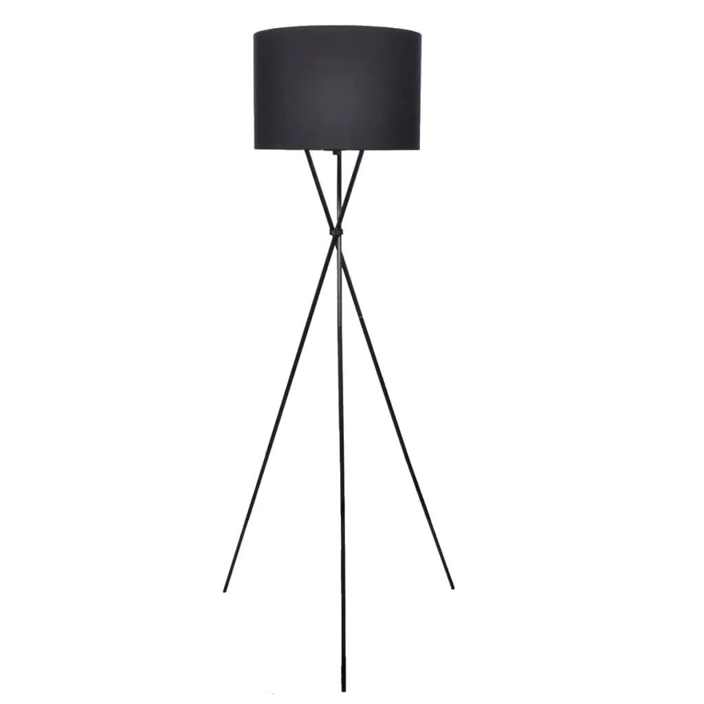 vidaXL Lampada da Pavimento con Supporto Nero 139 cm