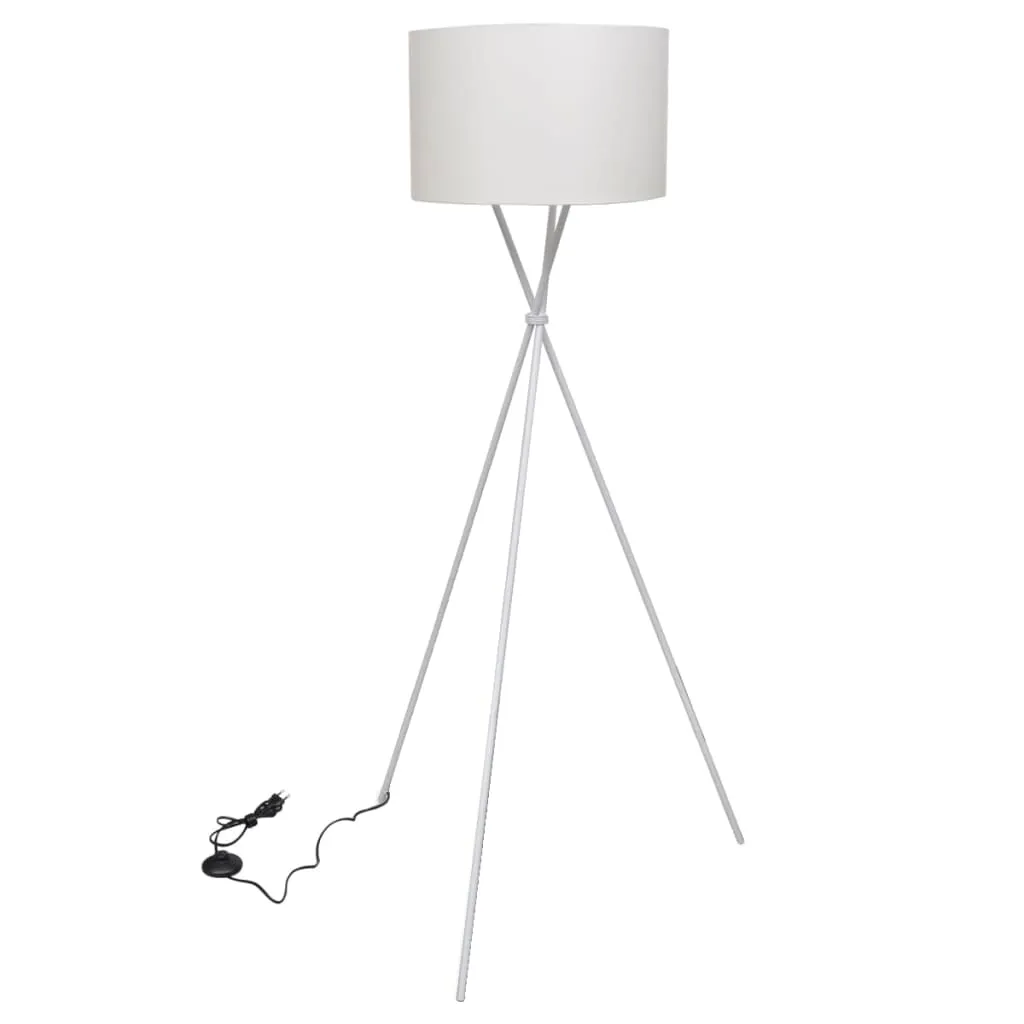 vidaXL Lampada da Pavimento con Supporto Bianca 139 cm