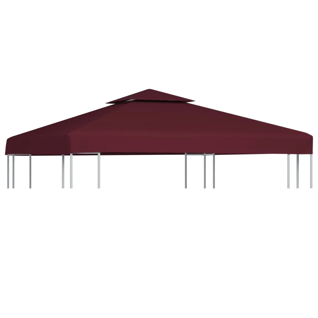 vidaXL Copertura Superiore per Gazebo a 2 Strati 310g/m² 3x3m Bordeaux