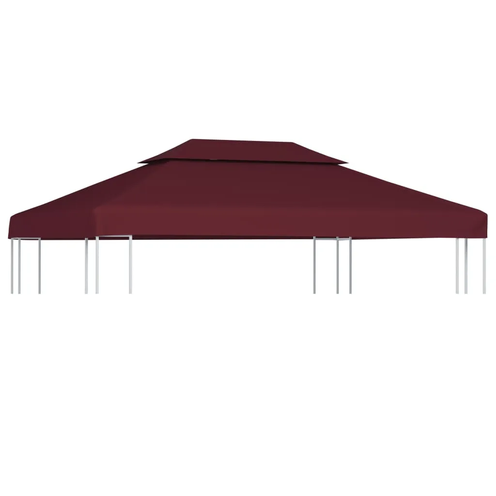 vidaXL Copertura Superiore per Gazebo a 2 Strati 310g/m² 4x3m Bordeaux