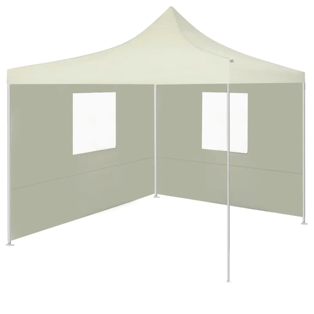 vidaXL Tenda Pieghevole con 2 Pareti 3x3 m Crema