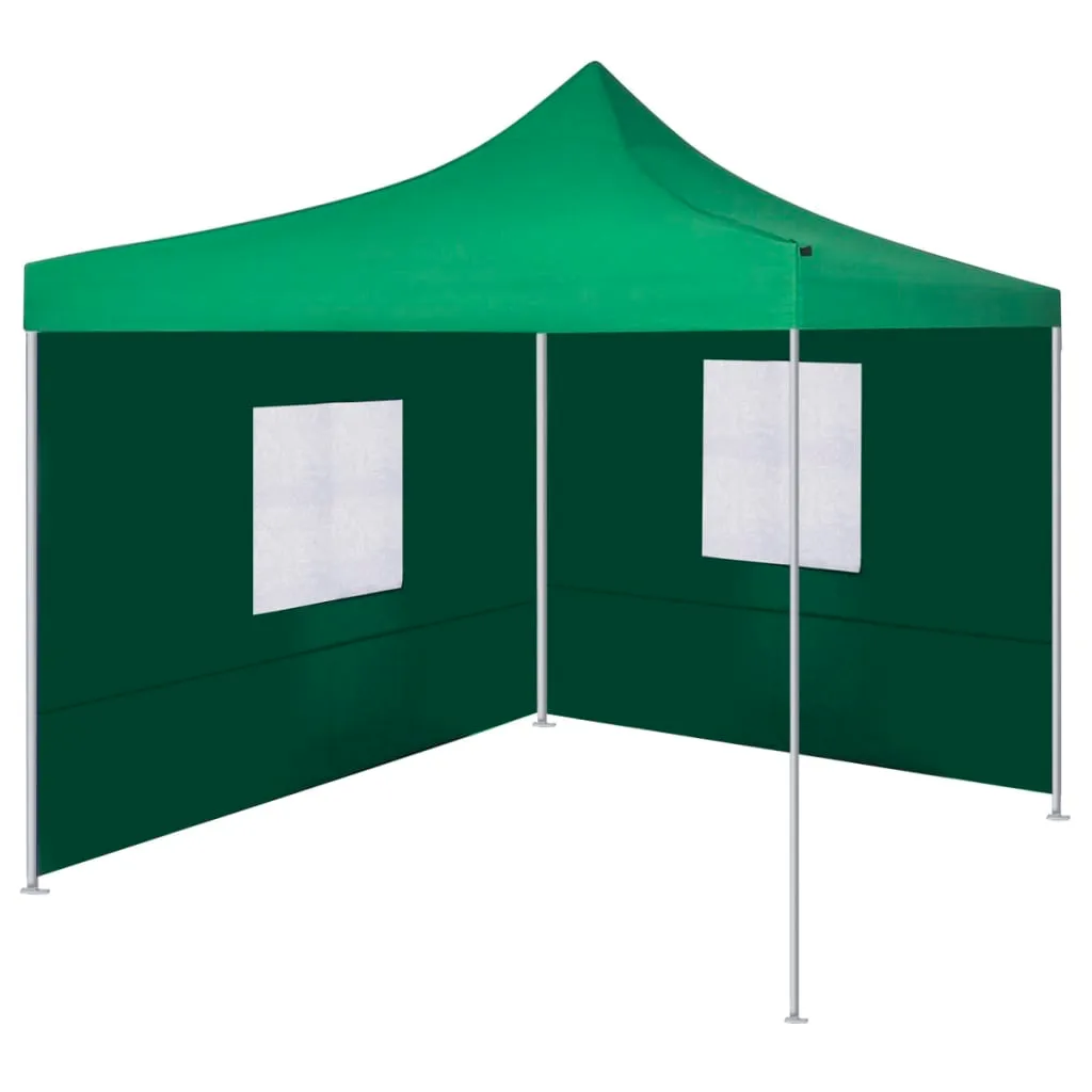 vidaXL Tenda Pieghevole con 2 Pareti 3x3 m Verde