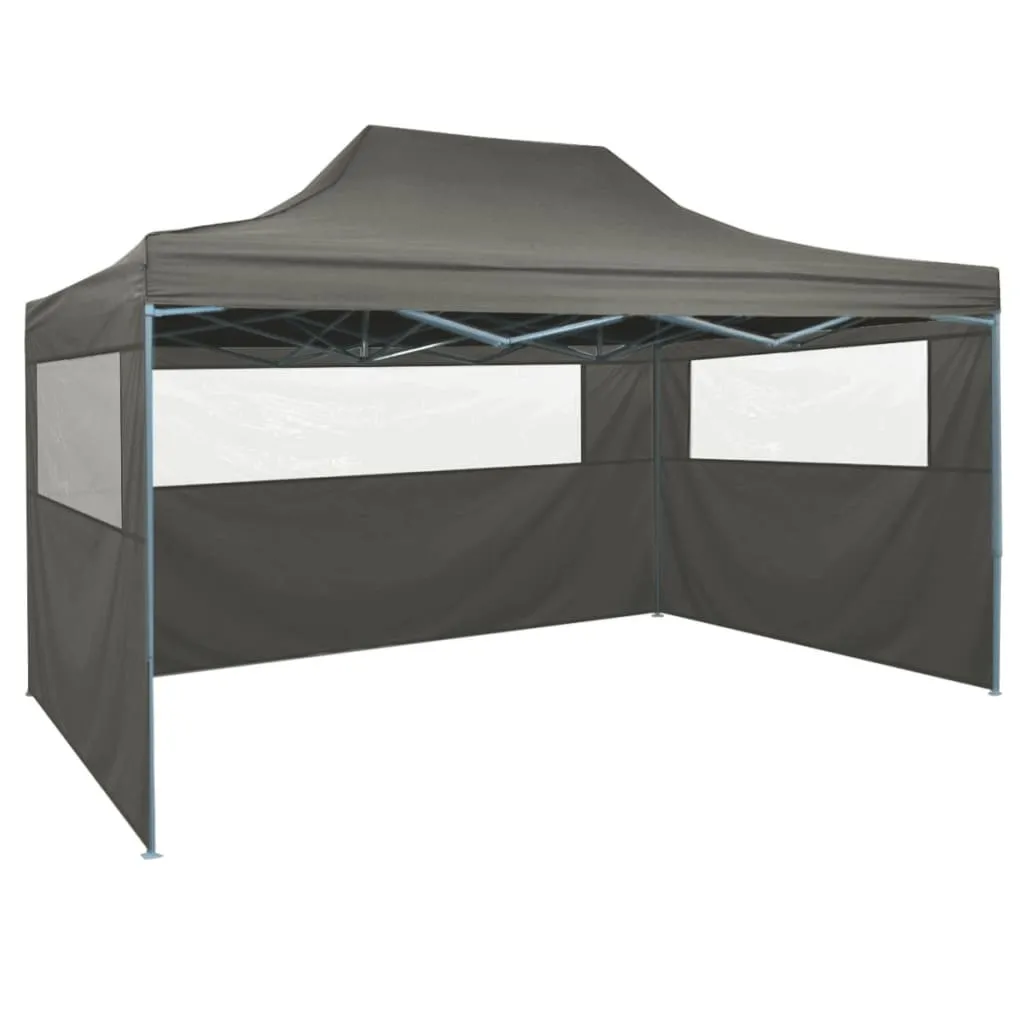 vidaXL Tenda Pieghevole con 3 Pareti 3x4,5 m Antracite