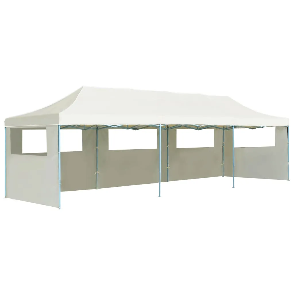 vidaXL Tenda Pieghevole Pop-Up con 5 Pareti Laterali 3x9 m Crema