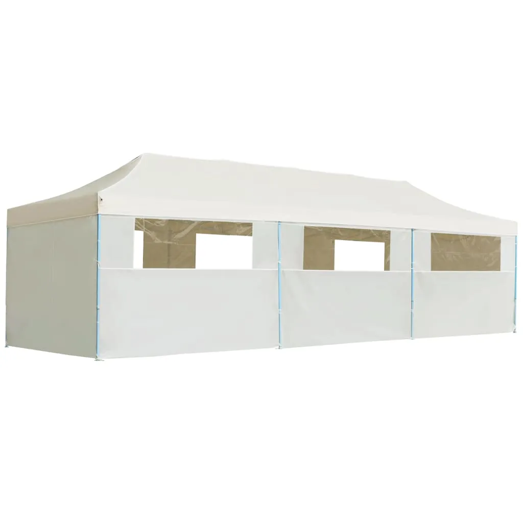 vidaXL Tenda Pieghevole Pop-Up con 8 Pareti Laterali 3x9 m Crema