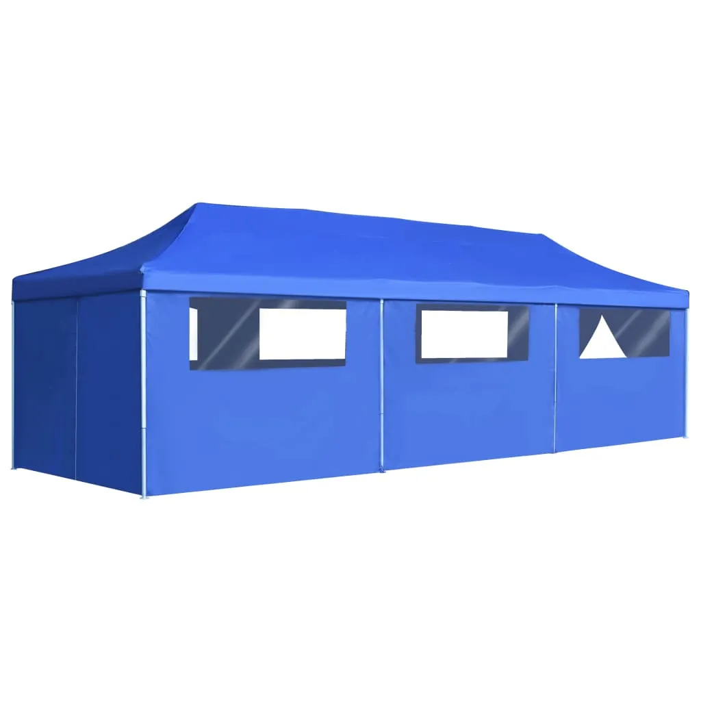 vidaXL Tenda Pieghevole Pop-Up con 8 Pareti Laterali 3x9 m Blu