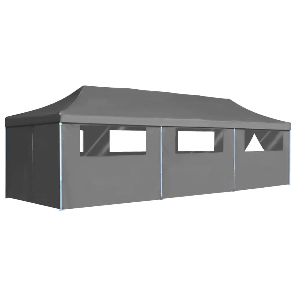 vidaXL Tenda Pieghevole Pop-Up con 8 Pareti Laterali 3x9 m Antracite