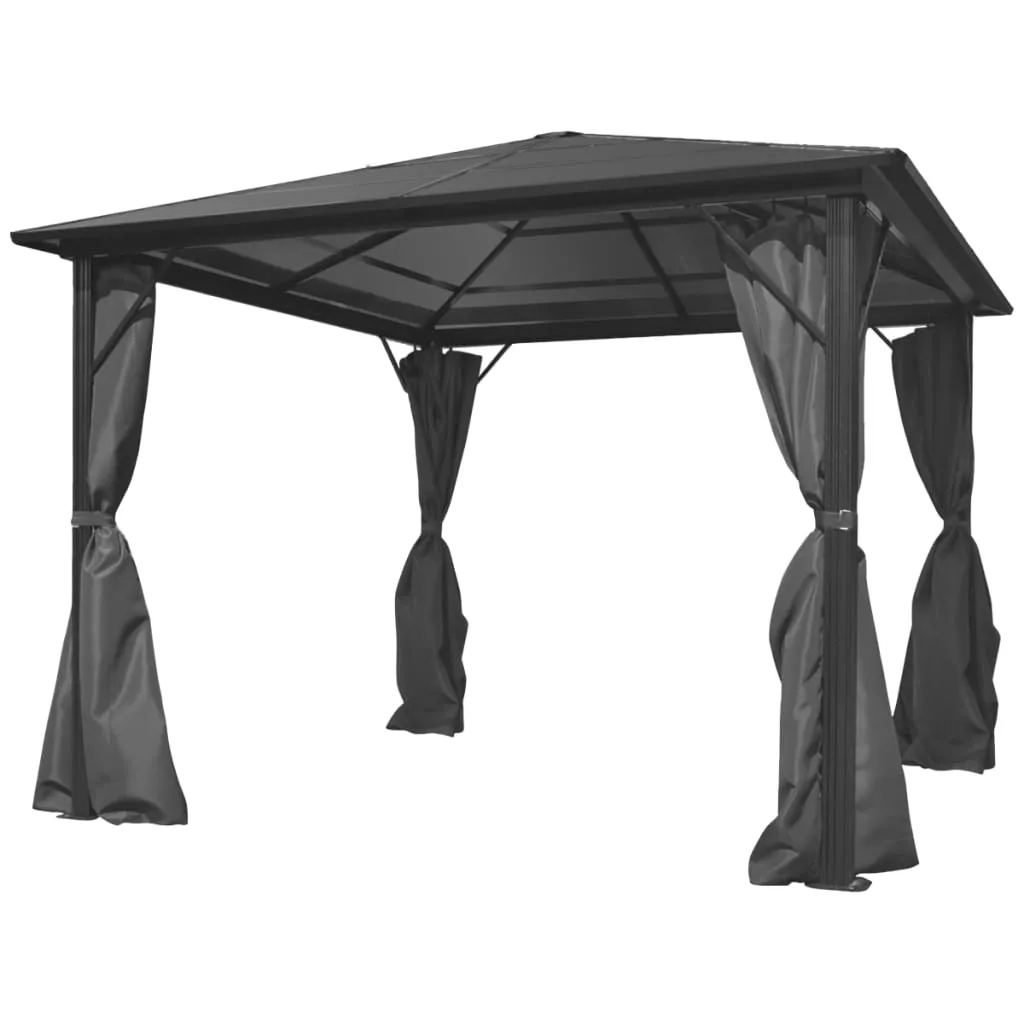 vidaXL Gazebo con Tenda Antracite in Alluminio 300x300 cm