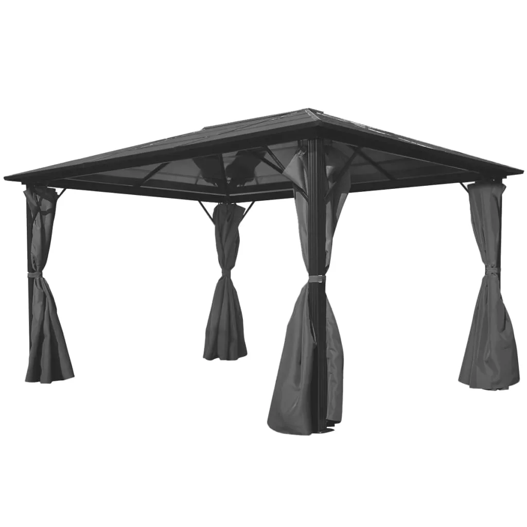 vidaXL Gazebo con Tenda Antracite in Alluminio 400x300 cm