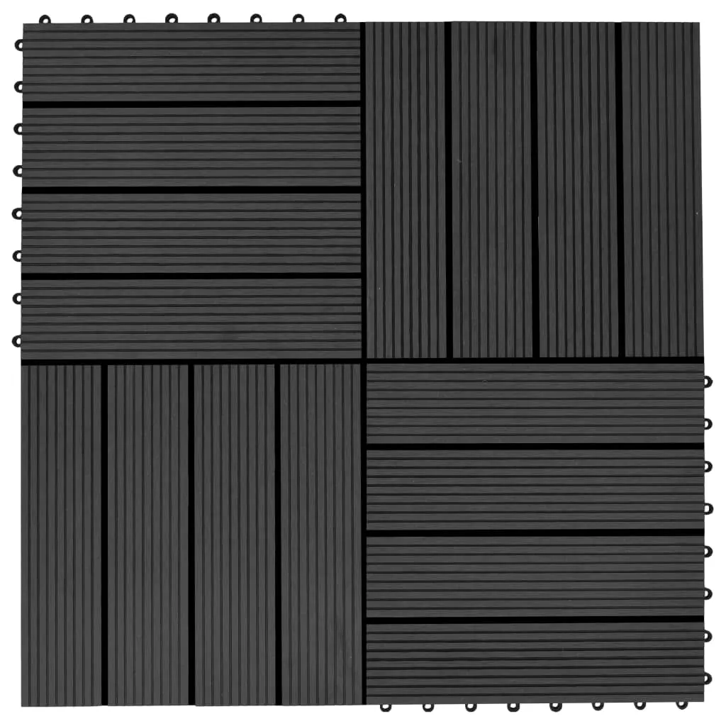 vidaXL Piastrelle per Decking in WPC 11 pz 30x30cm 1 mq Nero