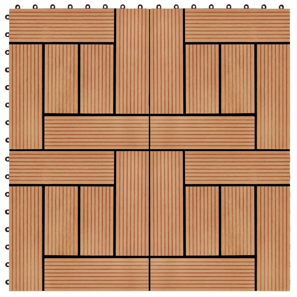 vidaXL Piastrelle per Decking in WPC 11 pz 30x30cm 1mq Colore Teak