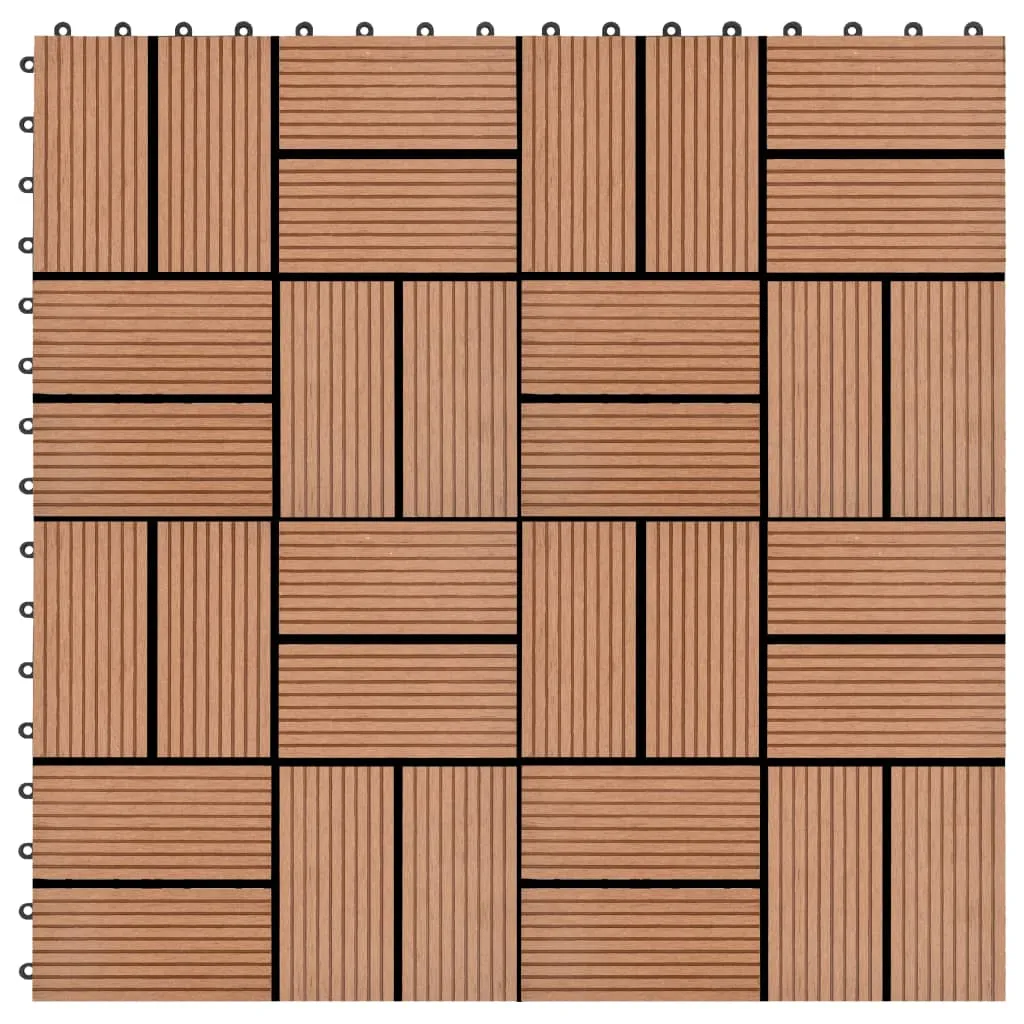 vidaXL Piastrelle per Decking in WPC 11 pz 30x30cm 1mq Marrone