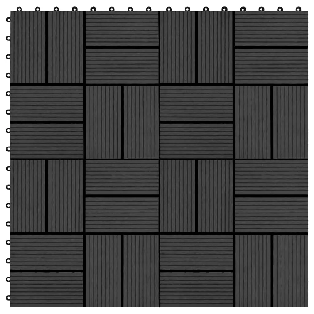 vidaXL Piastrelle per Decking in WPC 11 pz 30x30cm 1 mq Nero