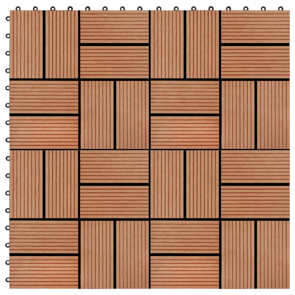 vidaXL Piastrelle per Decking in WPC 11 pz 30x30cm 1mq Colore Teak