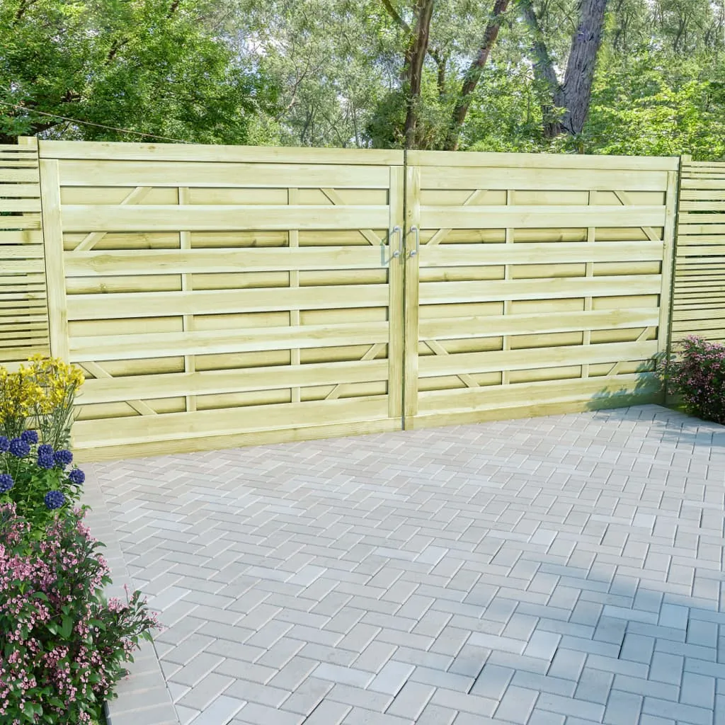 vidaXL Cancelli da Giardino 2pz Legno Impregnato Pino 150x125 cm Verde