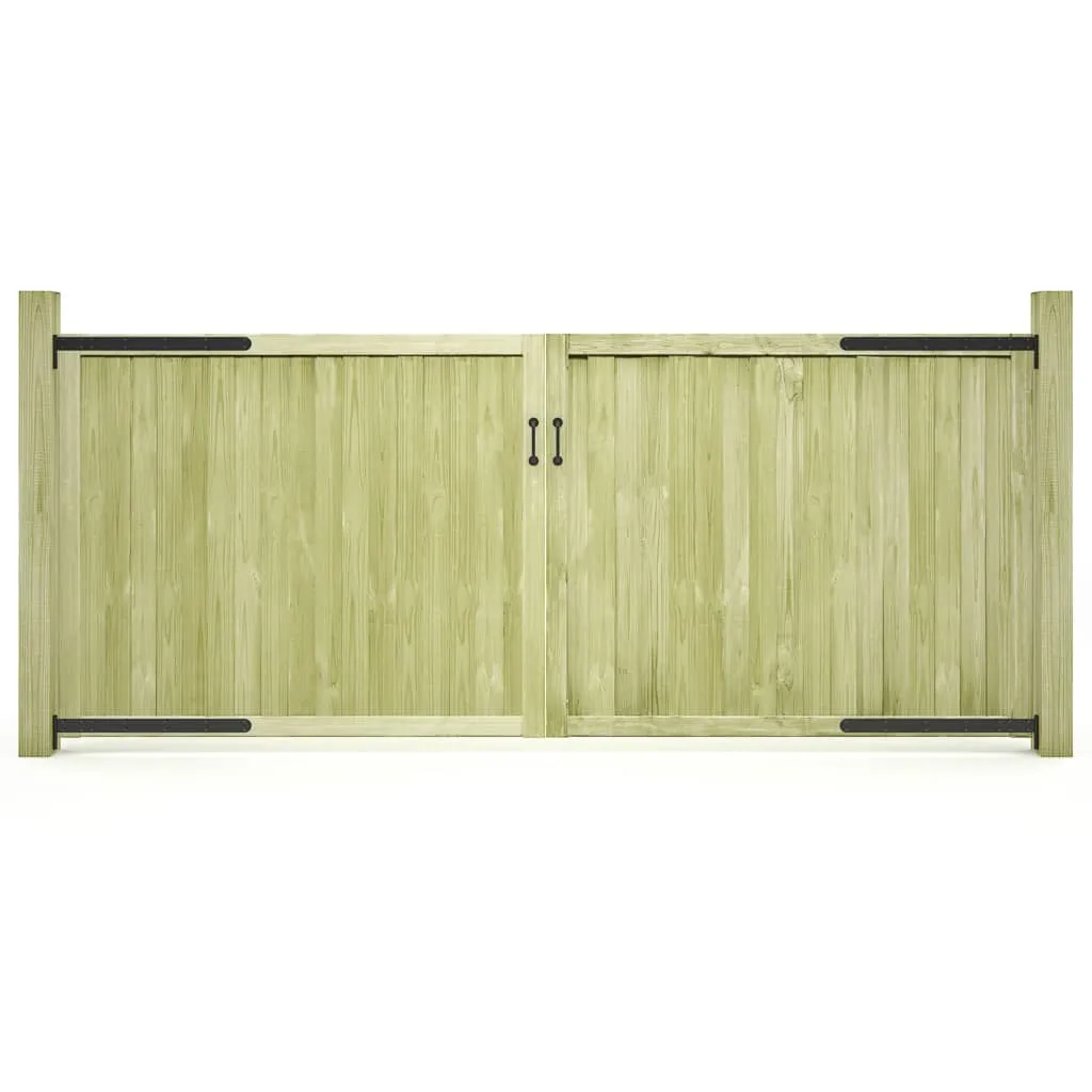 vidaXL Cancelli da Giardino 2 pz in Legno di Pino Impregnato 300x125cm