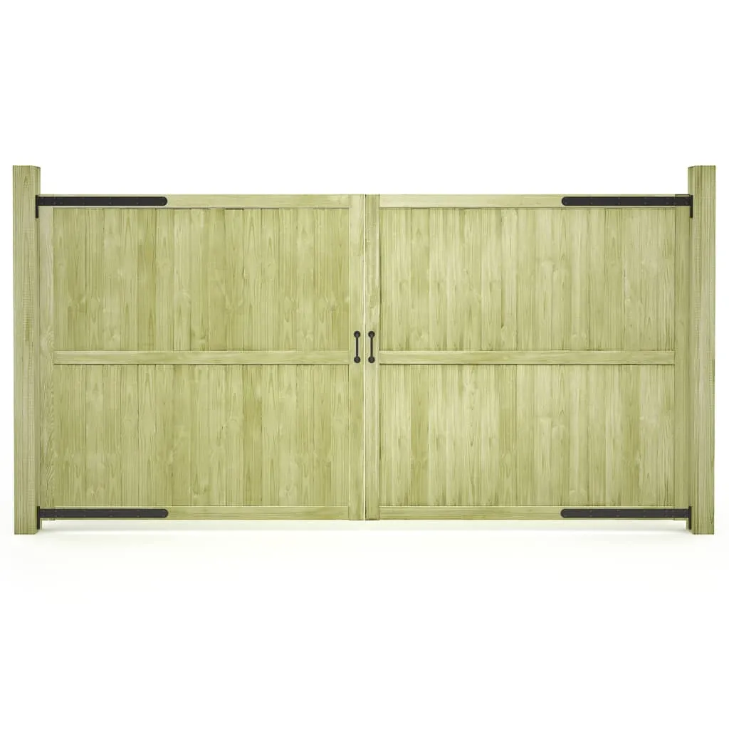 vidaXL Cancelli da Giardino 2 pz in Legno di Pino Impregnato 300x150cm