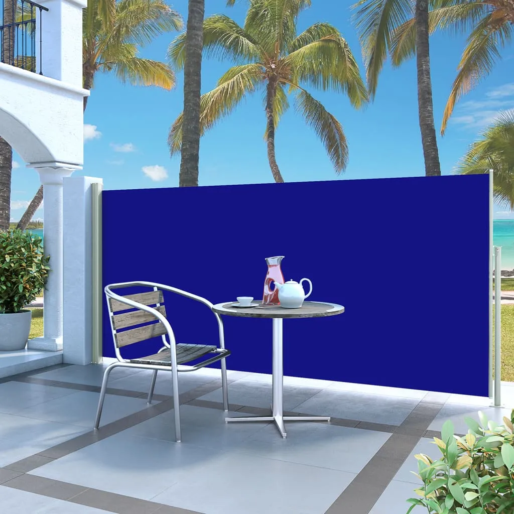 vidaXL Tenda da Sole Laterale Retrattile 140 x 300 cm Blu