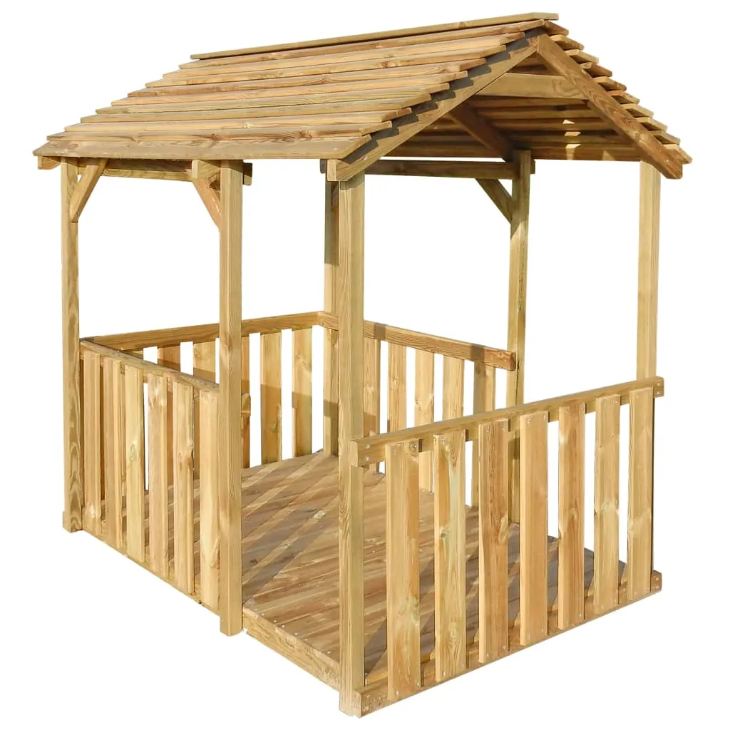 vidaXL Casetta a Padiglione per Bambini 122,5x160x163 cm Legno di Pino