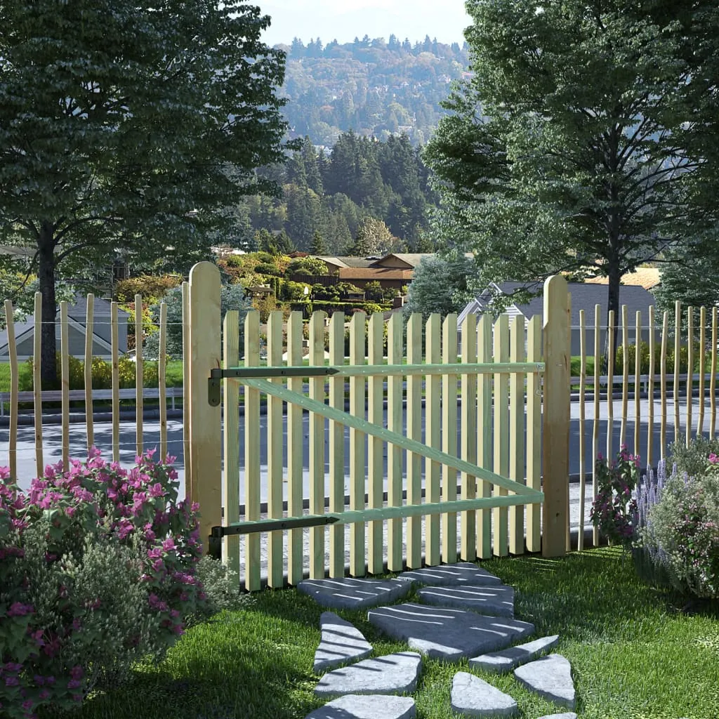 vidaXL Cancello Giardino con Paletti Legno Pino Impregnato 100x75 cm