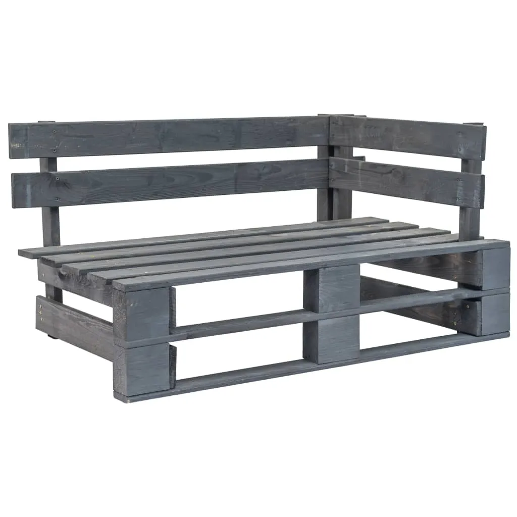 vidaXL Panca Angolare da Giardino su Pallet in Legno Grigio