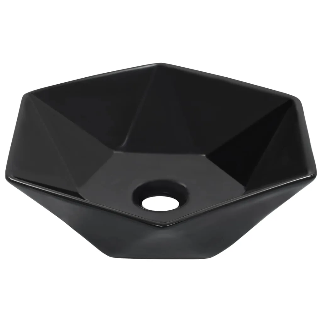 vidaXL Lavandino 41x36,5x12 cm in Ceramica Nero