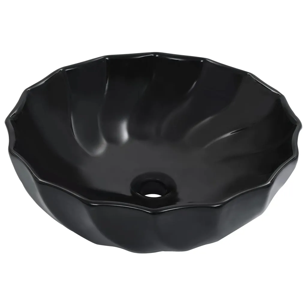 vidaXL Lavandino 46x17 cm in Ceramica Nero