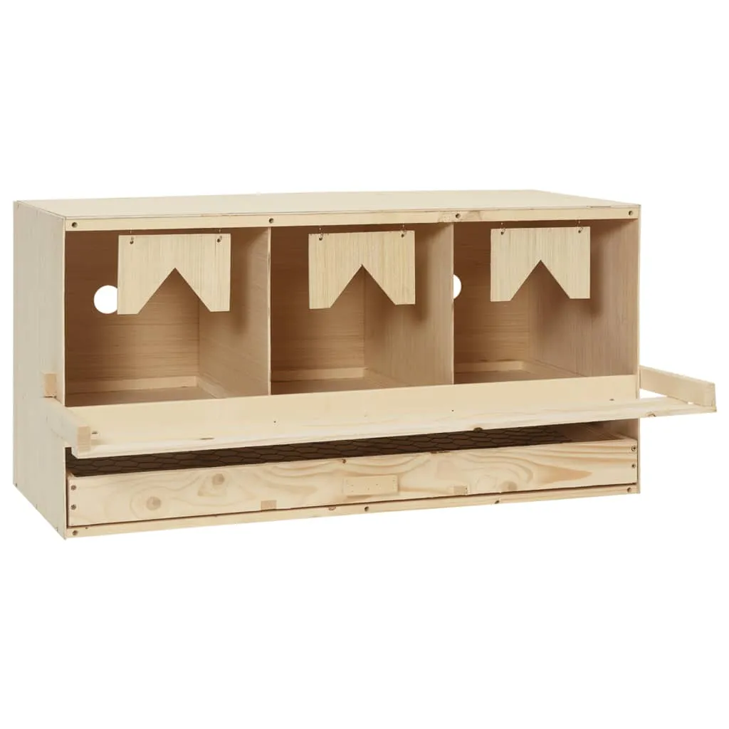 vidaXL Casetta Cova per Galline 3 Scomparti 72x33x38 cm Legno di Pino