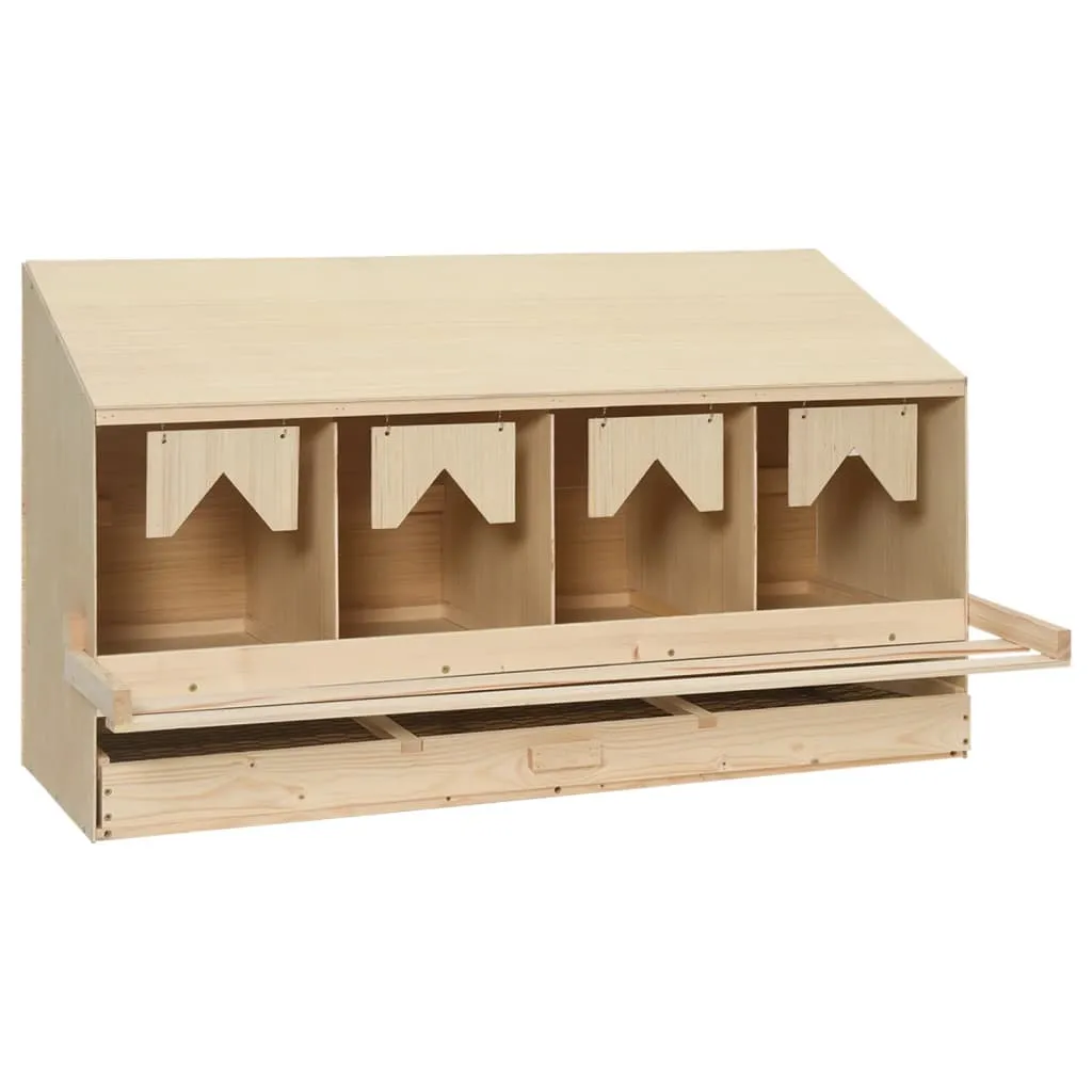 vidaXL Casetta Cova per Galline 4 Scomparti 106x40x59 cm Legno di Pino