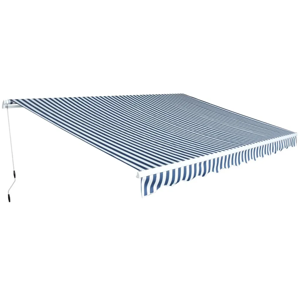 vidaXL Tenda da Sole Pieghevole Manuale 450 cm Blu/Bianca