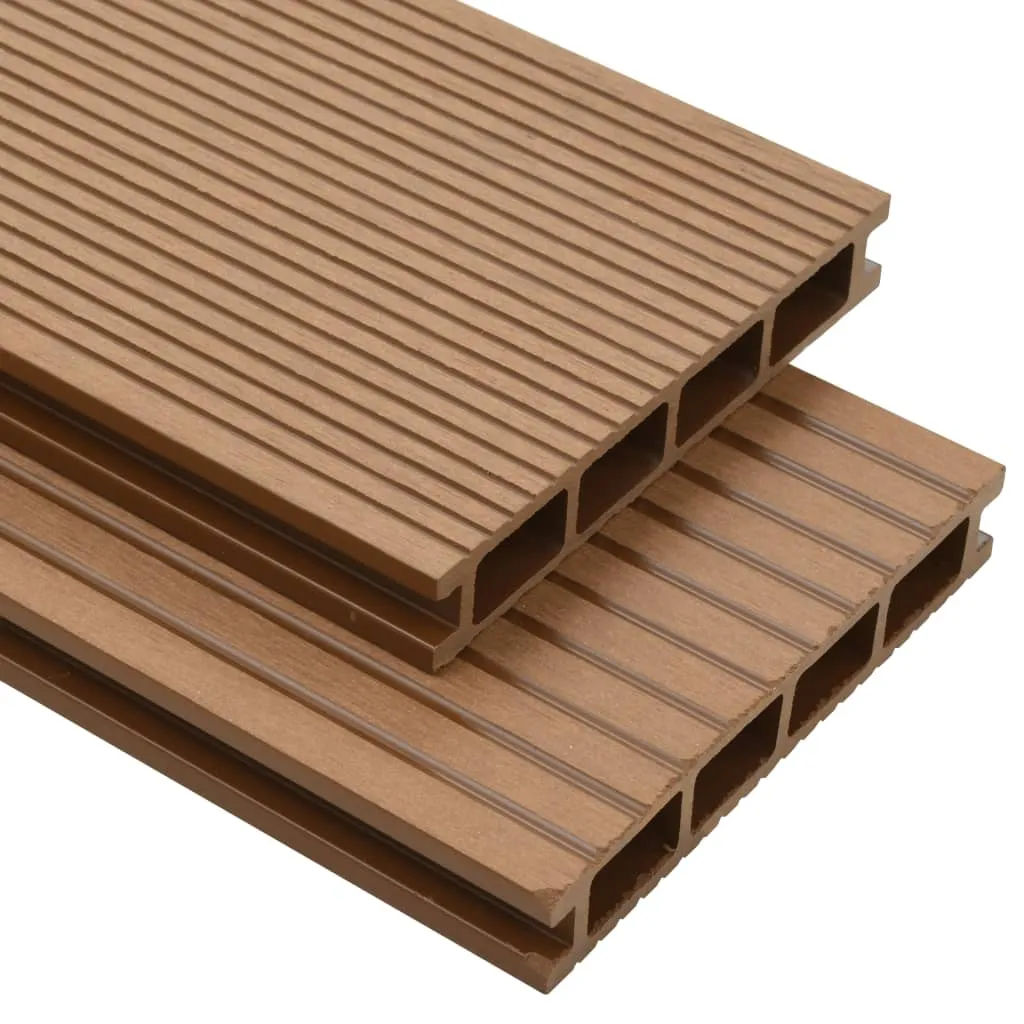 vidaXL Pavimento per Esterni in WPC Cavo con Accessori 10m² 2,2m Teak