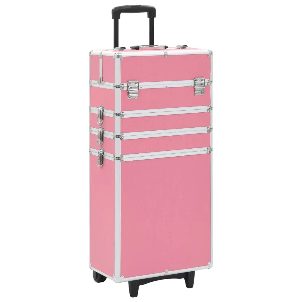 vidaXL Valigia Trolley per Cosmetici Alluminio Rosa