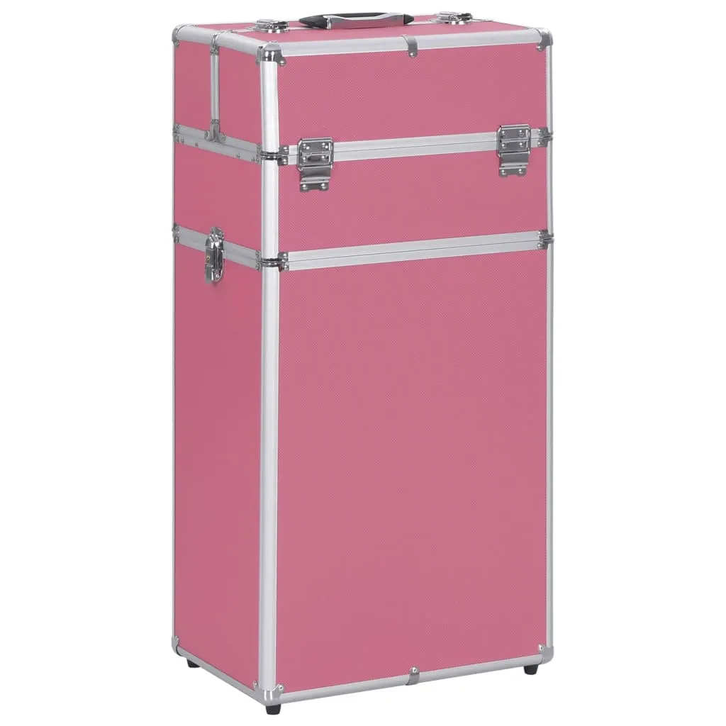 vidaXL Valigia Trolley per Cosmetici in Alluminio Rosa