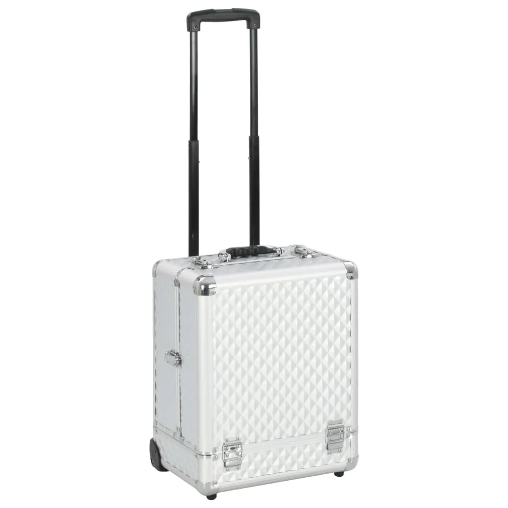 vidaXL Valigia Trolley per Cosmetici 35x29x45 cm in Alluminio Argento