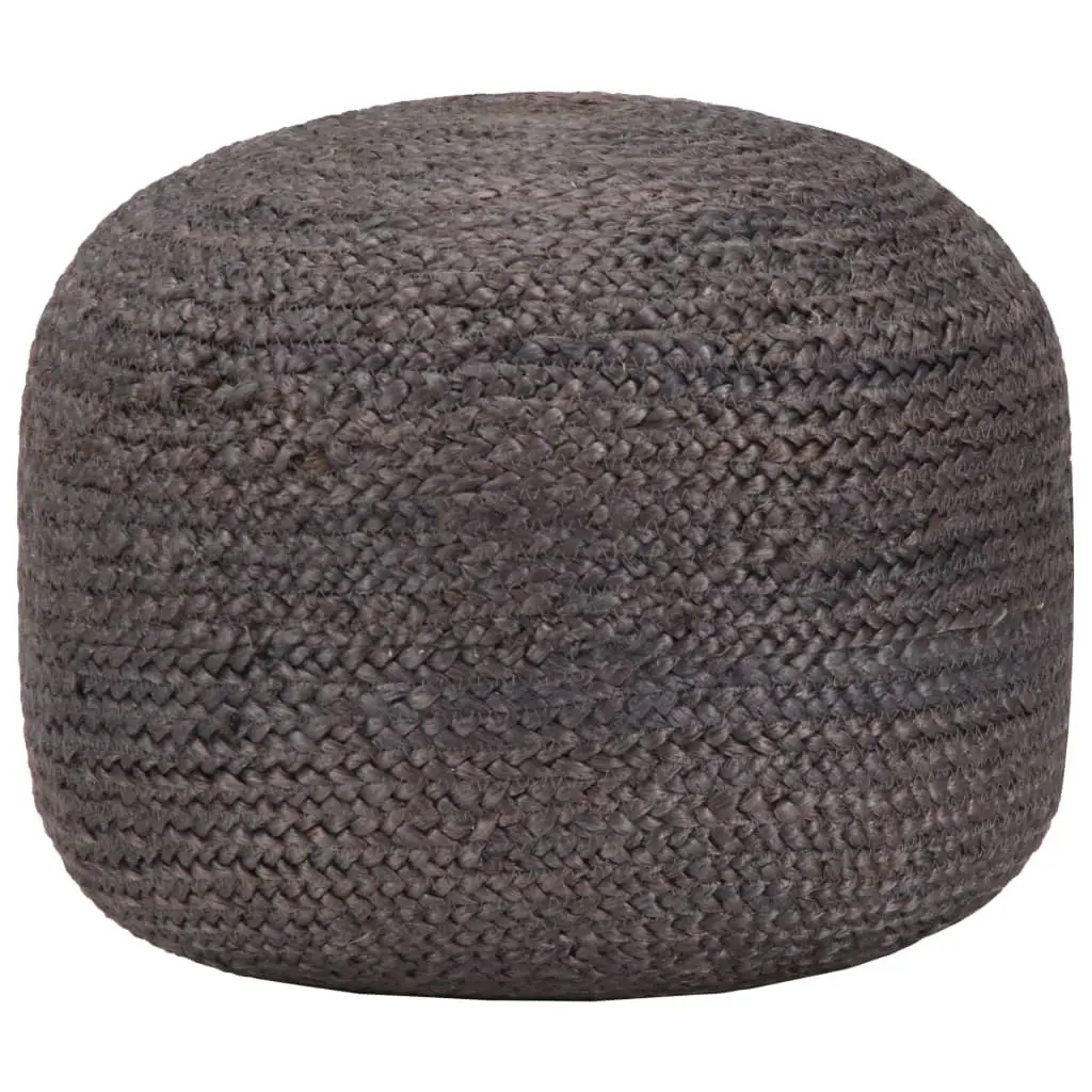 Pouf Lavorato a Mano Grigio Scuro 45x30 cm in Juta