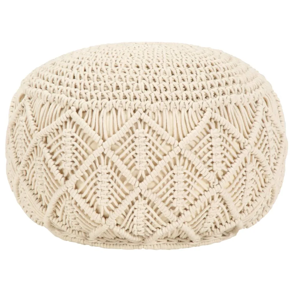 vidaXL Pouf Lavorato a Mano in Macramé 45x30 cm in Cotone