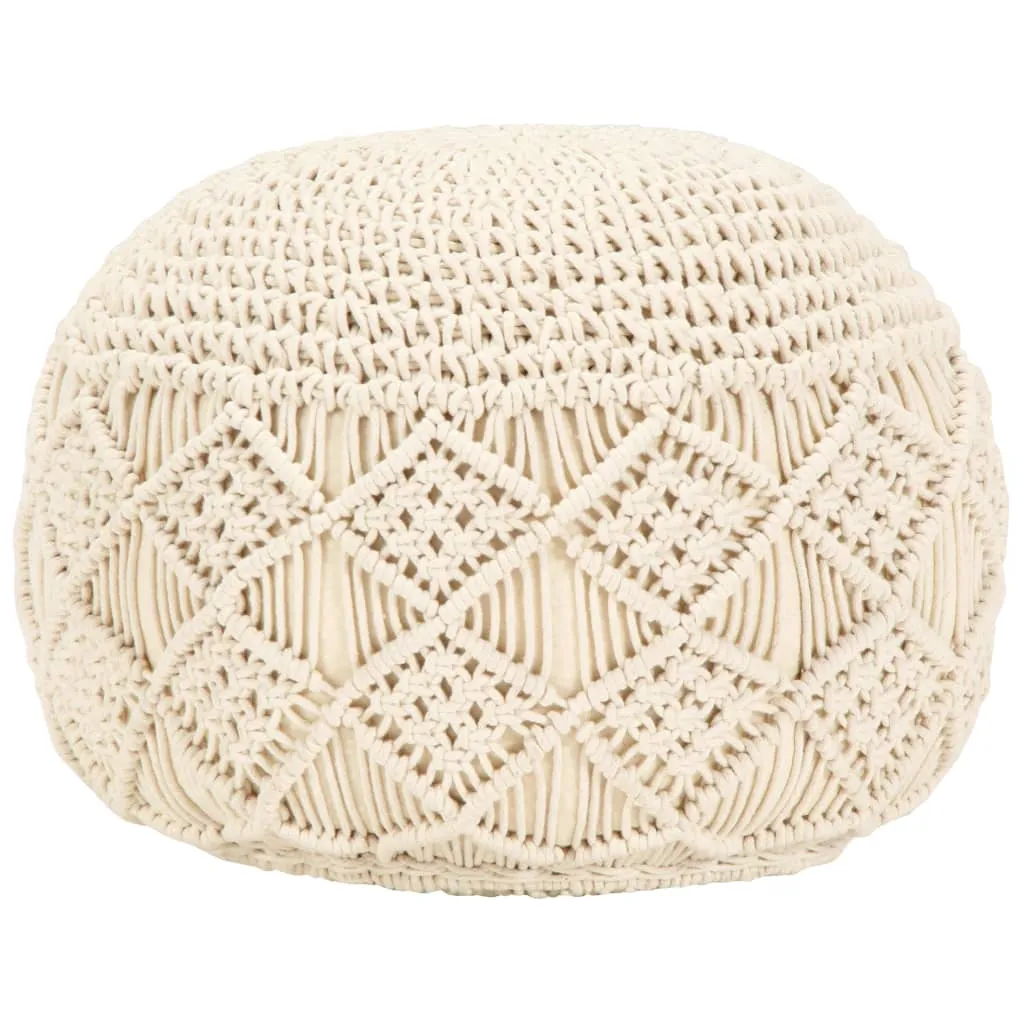 vidaXL Pouf Lavorato a Mano in Macramé 45x30 cm in Cotone