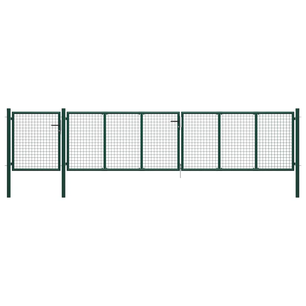 vidaXL Cancello per Giardino in Acciaio 500x75 cm Verde